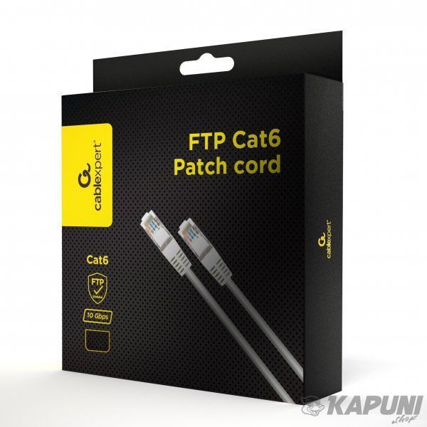Патч корд у блістері, FTP, категорія 6, литий, 50u" штекер з фіксатором, 3 м, сірий Cablexpert PPB6-3M PPB6-3M фото