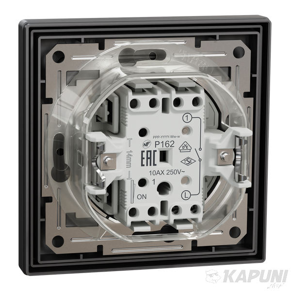 Вимикач одноклавішний Schneider Electric Asfora IP44 антрацит EPH0100271 EPH0100271 фото