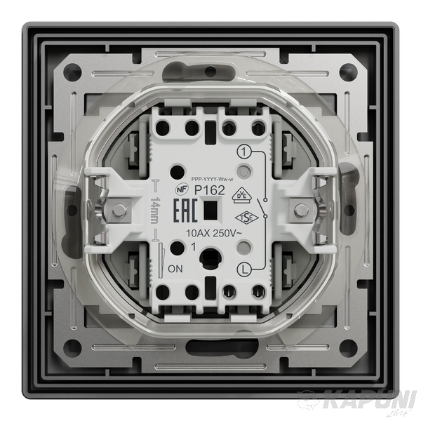 Вимикач одноклавішний Schneider Electric Asfora IP44 антрацит EPH0100271 EPH0100271 фото