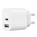 Сетевое зарядное устройство для Gembird 1xUSB-A+1xUSB-C 5V/2.4A (12W), белый TA-UC-2AC12-01 TA-UC-2AC12-01 фото 1