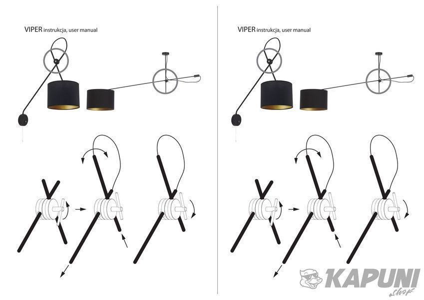 Бра Nowodvorski 6513 Viper I kinkiet E14 1x40W IP20 Black 6513 фото