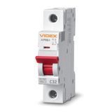 Автоматический выключатель RS4 1п 32А С 4,5кА VIDEX RESIST VF-RS4-AV1C32 26507 фото