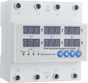 Реле контролю напруги та струму АСКО RKV 4P 63A