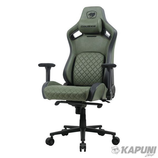 Кресло геймерское, дышащая ткань, стальной каркас, зеленый Cougar DEFENSOR S Army Green F фото