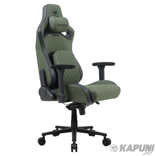 Кресло геймерское, дышащая ткань, стальной каркас, зеленый Cougar DEFENSOR S Army Green F фото