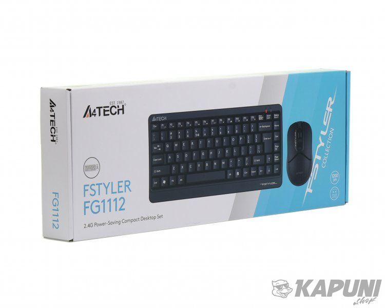 Комплект беспроводной Fstyler клавиатура+мышь, черный, USB A4Tech FG1112 (Black) FG1112 (Black) фото