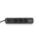 Мережевий удлинитель VIDEX ONCORD с/с 3п 3м (3x1.5мм) 2.4А 2USB+USB-C с кнопкою Black VF-PD33G2U1C-B 27694 фото 5