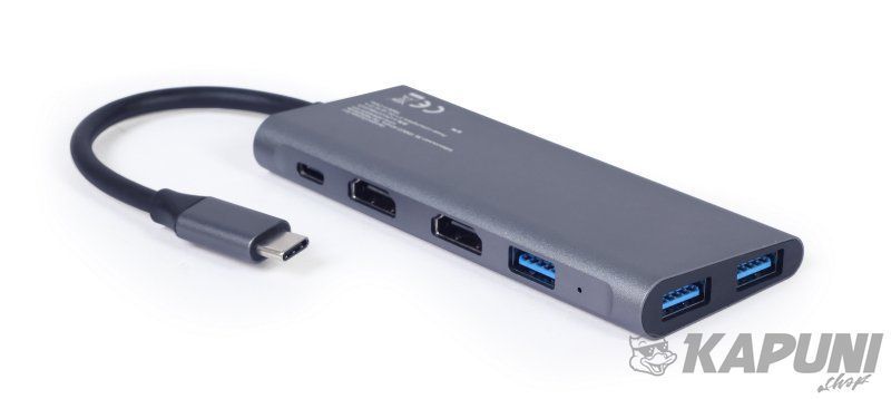 Док станция USB-C 3-в-1 (хаб/HDMI/PD), серый Cablexpert A-CM-COMBO3-01 A-CM-COMBO3-01 фото