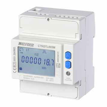 Счетчик FRER на DIN-рейку LCD 3Ф 4-проводный 400 В 1-5 А MID, RS-485 C70QTL005M4CAD C70QTL005M4CAD фото
