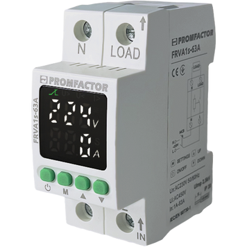 Однофазное реле контроля напряжения и тока Promfactor FRVA1S-63A FRVA1S-63A фото