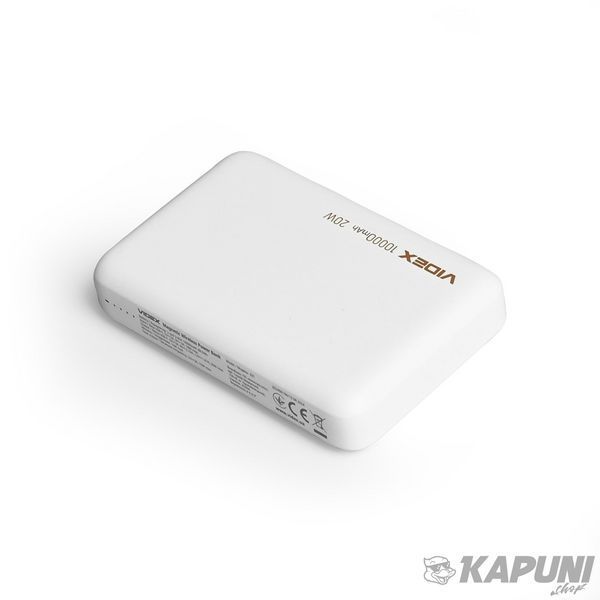 Повербанк з бездротовою зарядкою 10000mAh VIDEX VPB-331 PD20W White VPB-331-W 28294 фото