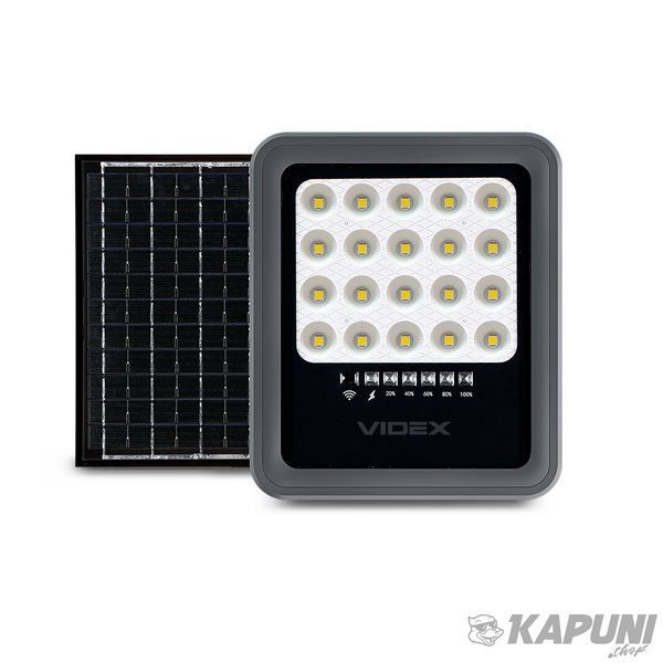 LED прожектор автономний VIDEX 500Lm 5000K VLE-FSO3-205 27409 фото
