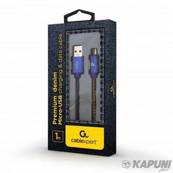 Кабель micro USB 2.0 A-тато/Micro B-тато, преміум, 2.1 А, CC-USB2J-AMmBM-1M-BL CC-USB2J-AMmBM-1M-BL фото