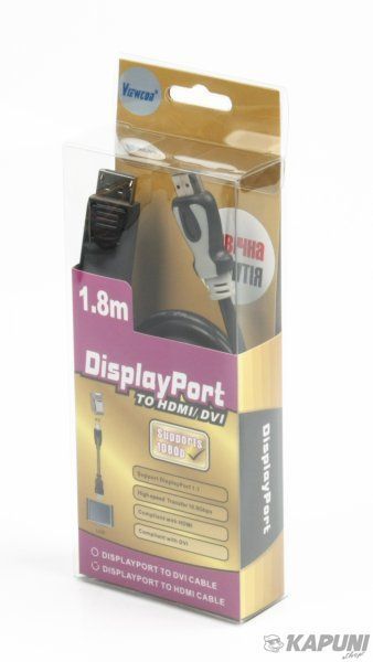 Кабель DisplayPort-HDMI 1.8 м, блістер Viewcon VD119 VD119 фото