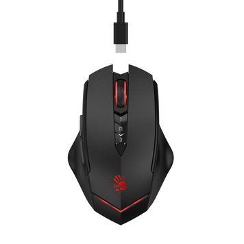 Миша ігрова бездротова Bloody, 2.4 ГГц, вбудований акумулятор, чорна Bloody R80 Plus (Black) фото