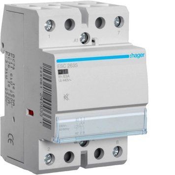 Контактор бесшумный Hager ESC263S 63A, 2НО, 230В ESC263S фото