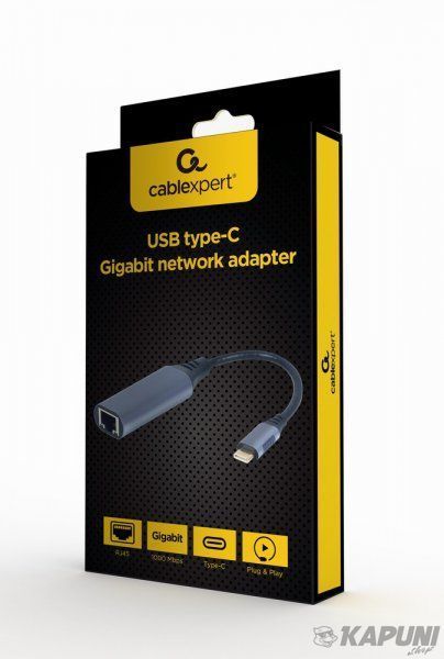 Гигабитный сетевой адаптер USB type-C, серый Cablexpert A-USB3C-LAN-01 A-USB3C-LAN-01 фото