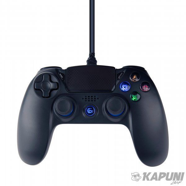 Проволочный геймпад Gembird для PS4/PC, вибрация, LED подсветка, пластик, черный JPD-PS4U-01 JPD-PS4U-01 фото
