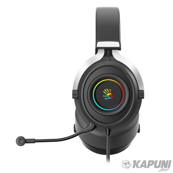 Ігрові навушники з мікрофоном, об'ємний звук, RGB підсвічування, USB+3.5 jack Bloody G535P Bloody (Black+Silver) G535P Bloody (Black+Silver) фото