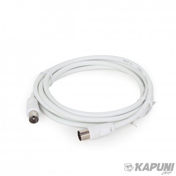 Антенний кабель-подовжувач, 75 Ом, 5 м Cablexpert CCV-515-W-5M CCV-515-W-5M фото