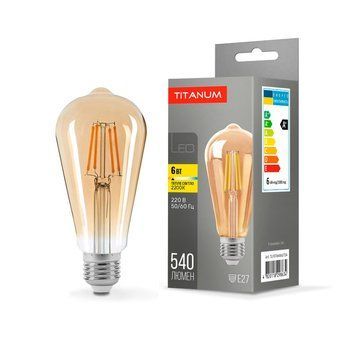 LED лампа TITANUM Filament ST64 6W E27 2200K бронза TLFST6406272A 25527 фото