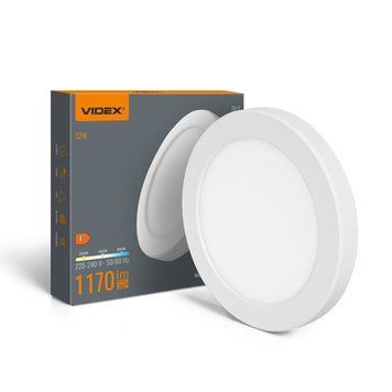 LED світильник круглий VIDEX DL6R 12W 3000K-4000K-6500K White VL-DL6R-12CW 28757 фото