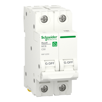 Автоматичний вимикач RESI9 Schneider Electric 50 А, 2P, крива C, 6кА R9F12250 фото