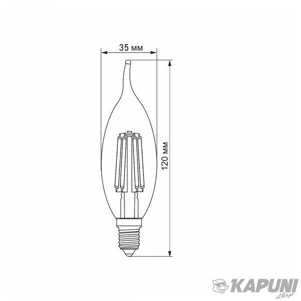 LED лампа VIDEX Filament C37Ft 6W E14 4100K VL-C37Ft-06144 25796 фото
