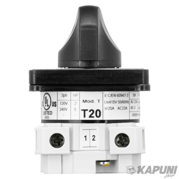 Кулачковий вимикач TELERGON T 1P 25 А T-0002000010E1N1 T-0002000010E1N1 фото