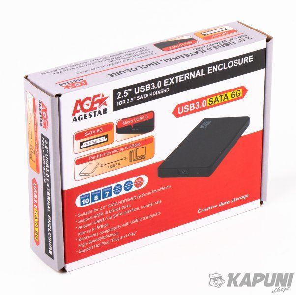 Внешний карман 2.5", USB 3.0, черный Agestar 3UB2P2 3UB2P2 фото
