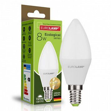 LED лампа EUROLAMP CL-8W-E14-3000K LED-CL-08143(P) фото