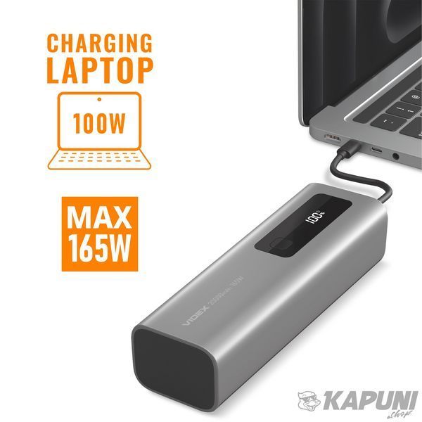 Повербанк 20000mAh VIDEX VPB-366 165W PD100W +Display VPB-366-G 28606 фото
