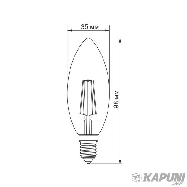 LED лампа TITANUM Filament C37 4W E14 2200K бронза TLFC3704142A 25524 фото