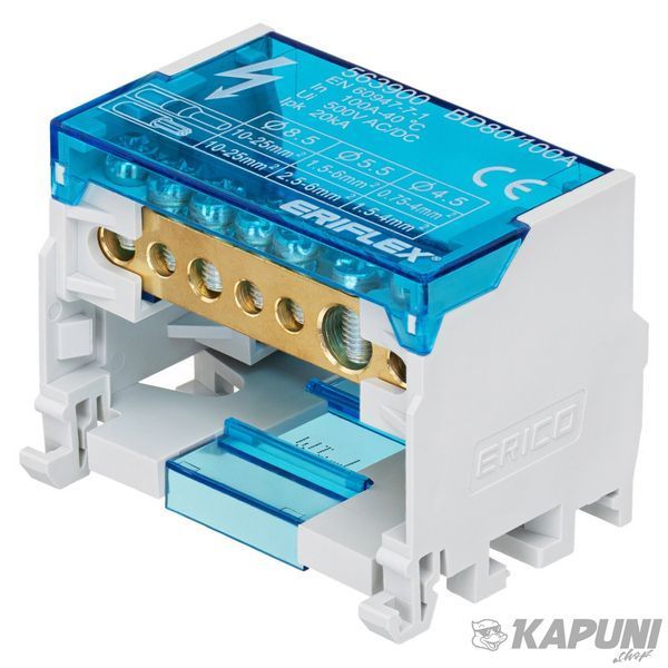 Двухполюсная колодка nVent ERIFLEX BD 80/100 А 6 выходов 563900 563900 фото