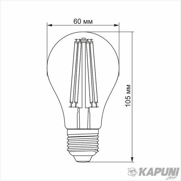 LED лампа VIDEX Filament A60F 10W E27 4100K VL-A60F-10274 25791 фото