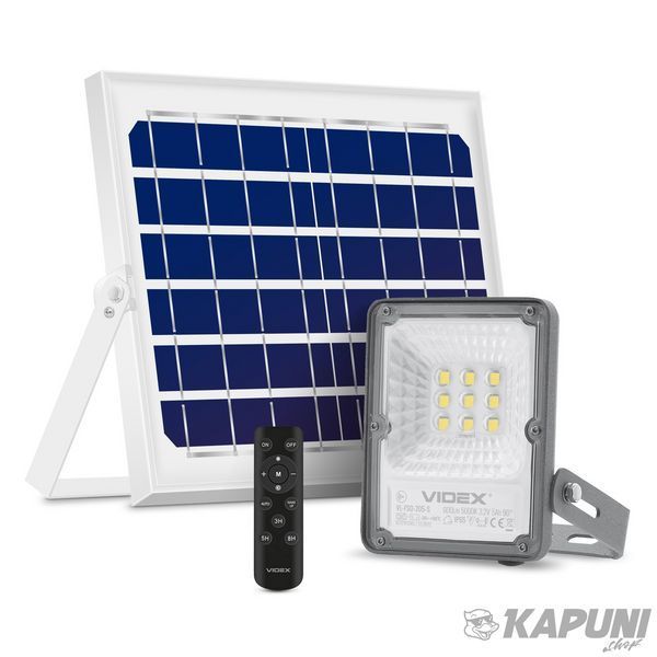 LED прожектор автономный VIDEX 600Lm 5000K Сенсорний VL-FSO-205-S 26170 фото