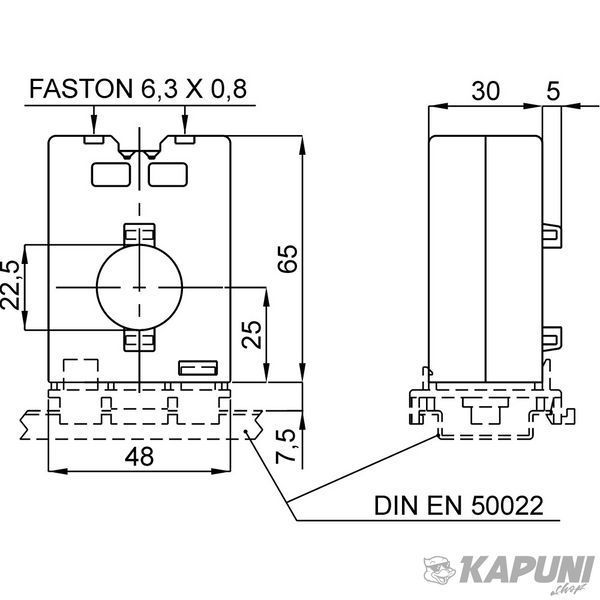 Трансформатор струму вимірювальний FRER TAT022 50 А 20&times;5 50/1 TAT022050X01 TAT022050X01 фото