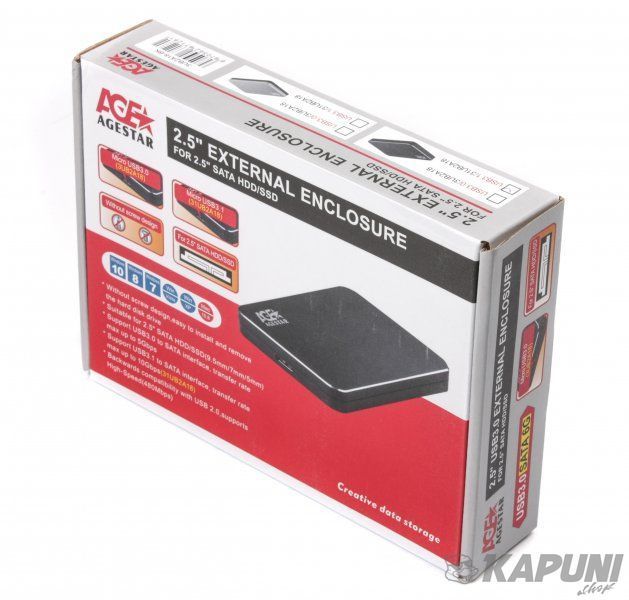 Внешний карман 2.5", USB 3.1, черный Agestar 31UB2A18 (Black) 31UB2A18 (Black) фото