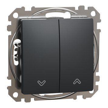Вимикач для жалюзі кнопковий Schneider Electric Sedna Design з електронним блокуванням чорний SDD114114 SDD114114 фото