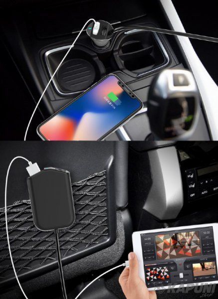 Автомобільний зарядний пристрій EnerGenie 9.6A 4хUSB Black (EG-4U-CAR-01) EG-4U-CAR-01 фото