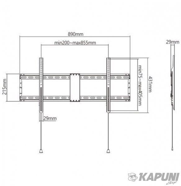 Настінний кронштейн 43 - 90&rdquo; (до 70 кг), WM-90F-01 WM-90F-01 фото