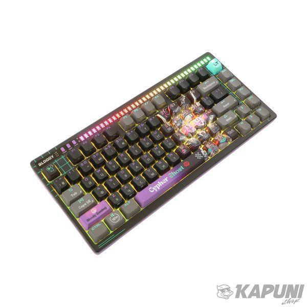 Клавиатура Bloody оптическая игровая, USB, RGB подсветка, Alpha Optical Switch AT75 (Cypher Ghost) 2548.14 фото