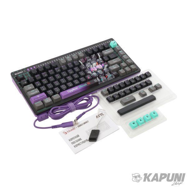 Клавиатура Bloody оптическая игровая, USB, RGB подсветка, Alpha Optical Switch AT75 (Cypher Ghost) 2548.14 фото