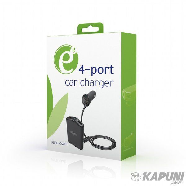 Автомобільний зарядний пристрій EnerGenie 9.6A 4хUSB Black (EG-4U-CAR-01) EG-4U-CAR-01 фото