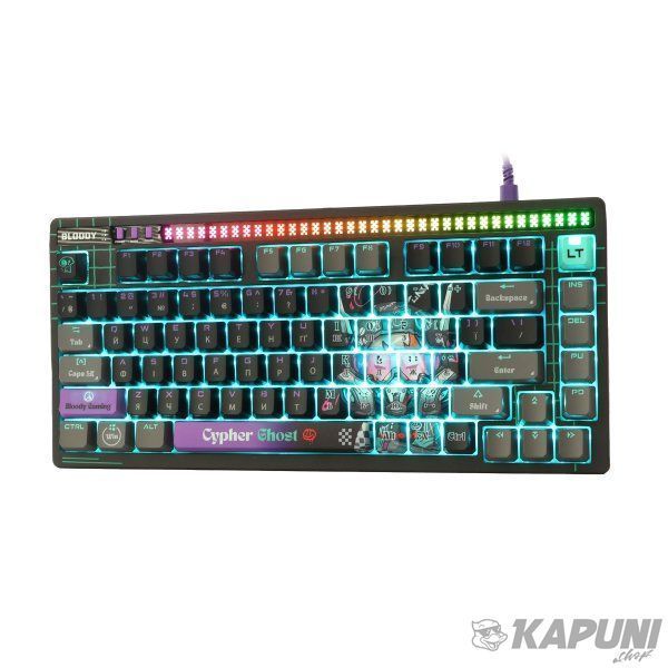 Клавиатура Bloody оптическая игровая, USB, RGB подсветка, Alpha Optical Switch AT75 (Cypher Ghost) 2548.14 фото