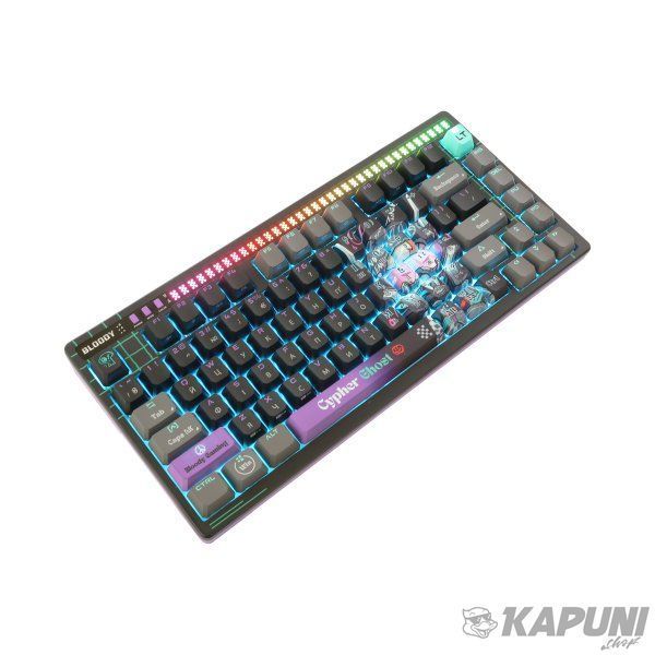 Клавиатура Bloody оптическая игровая, USB, RGB подсветка, Alpha Optical Switch AT75 (Cypher Ghost) 2548.14 фото