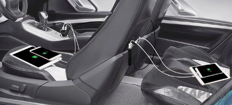 Автомобільний зарядний пристрій EnerGenie 9.6A 4хUSB Black (EG-4U-CAR-01) EG-4U-CAR-01 фото