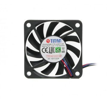 Вентилятор 60 x 60 x 10 мм, 3p/3c, 2-Ball, ультра-потік Titan TFD-6010HH12B фото