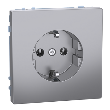 Розетка с заземлением 16А Schneider Electric Merten D-Life нержавеющая сталь (MEG2301-6036) MEG2301-6036 фото