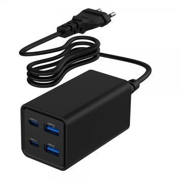 Сетевое зарядное устройство для Gembird 2xUSB-A (QC3.0 30W)+2xType-C (PD 65W), черный TA-UC-2A2C-PD65-01-BK TA-UC-2A2C-PD65-01-BK фото